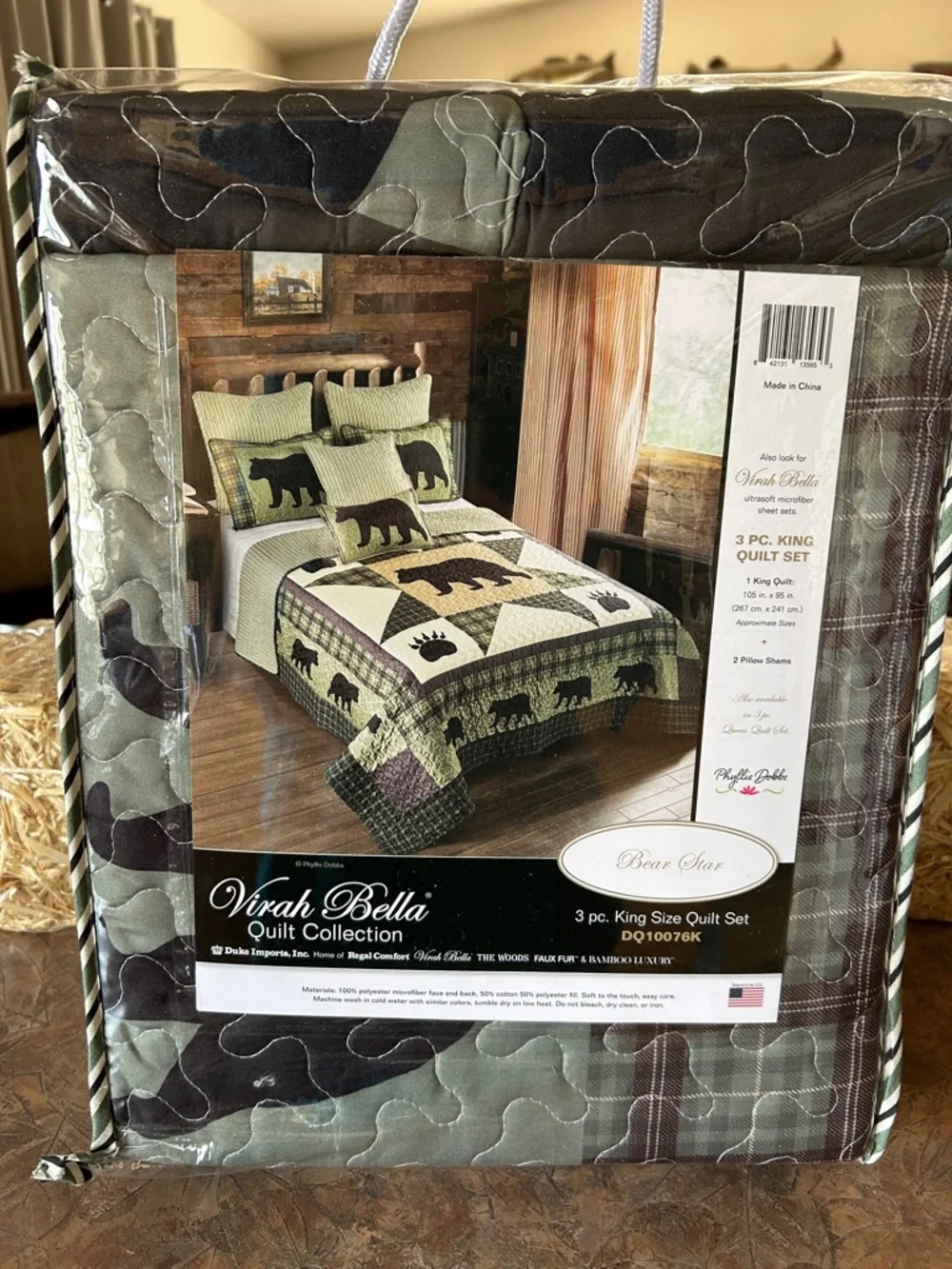 Virah Bella Bear Star Lightweight 3Piece King Quilt Set
